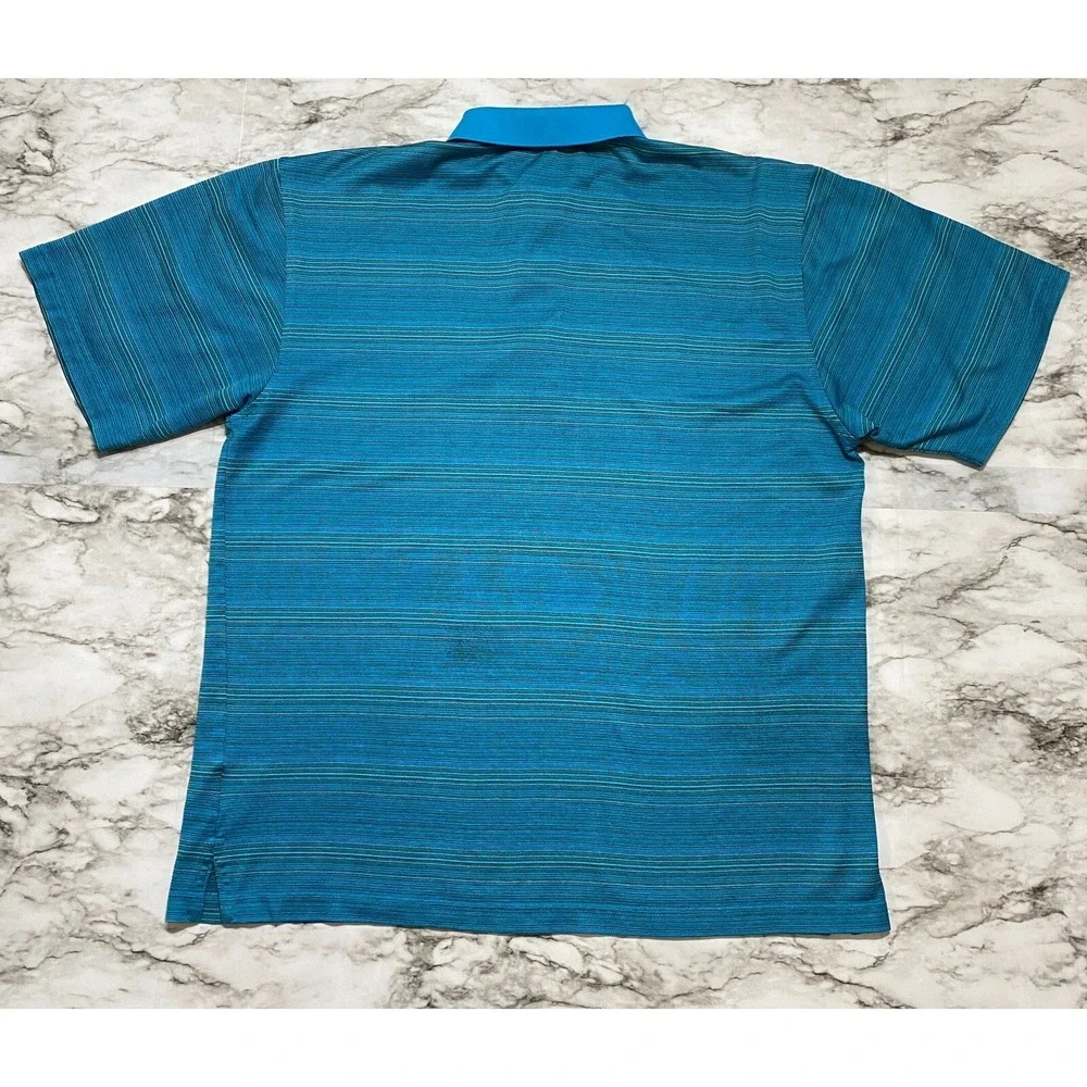 Nick Price Cool Luxe Golf Polo Mens Shirt Size M Multicolor Striped Short Sleeve